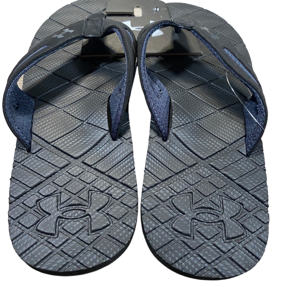 Under Armour black flip flops men's size 9 and 12 NWT - Picture 5 of 8